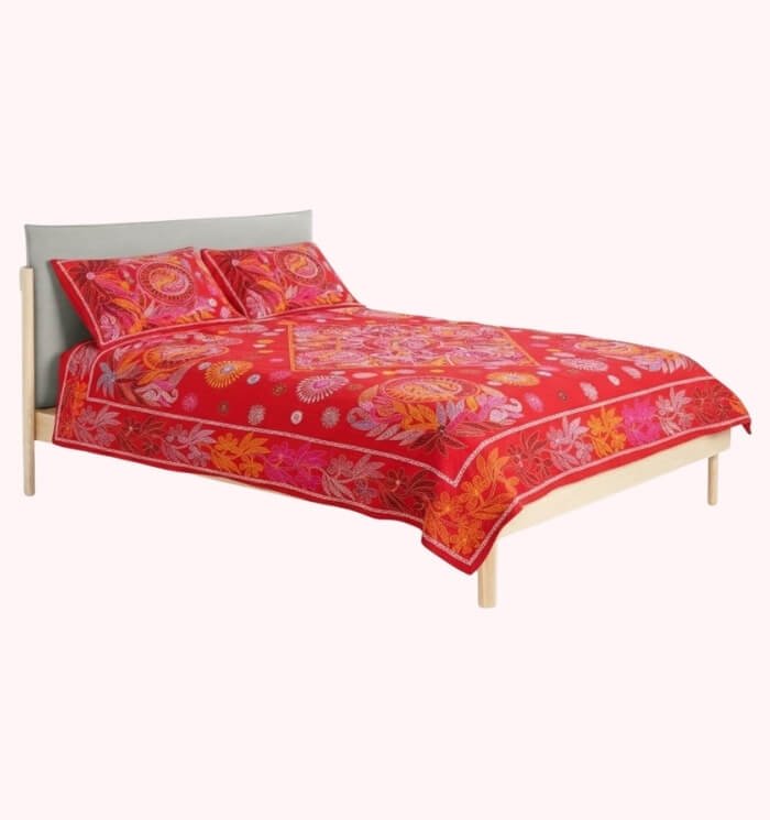 red bed with pillow Nakshi Bazar
